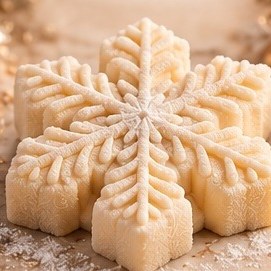 Stampo in silicone di Natale Fiocco di neve: il dolce finito
