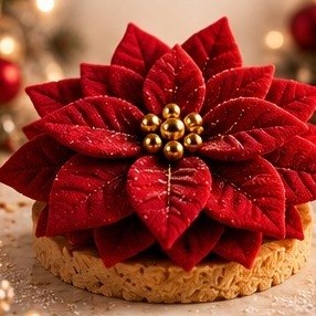 Stampo in silicone di Natale Stella di Natale: il dolce finito